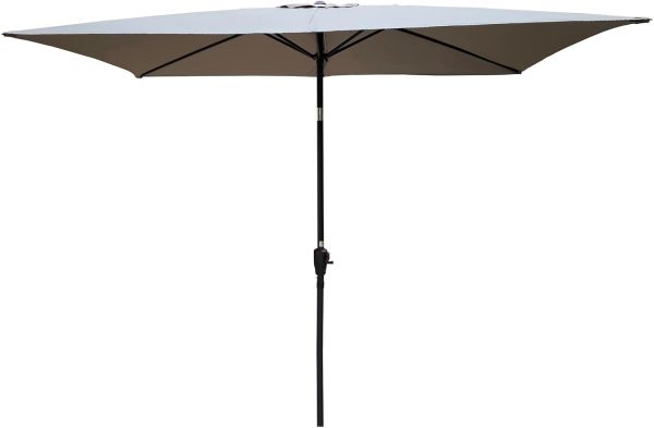 Outdoor Patio Umbrella Rectangular Market Umbrella, 6 x 9ft Waterproof Tilt Umbrella with Crank and Push Button Tilt,Ideal Choice for Garden Backyard Pool Swimming Pool Market