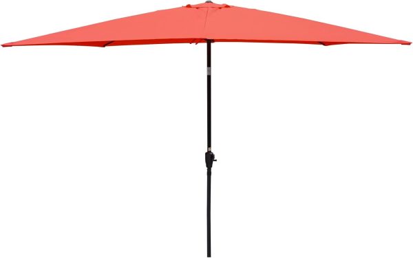 Outdoor Patio Umbrella Rectangular Market Umbrella, 6 x 9ft Waterproof Tilt Umbrella with Crank and Push Button Tilt,Ideal Choice for Garden Backyard Pool Swimming Pool Market