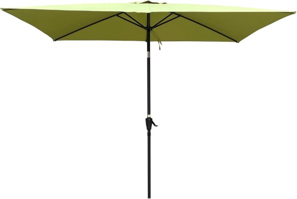 Outdoor Patio Umbrella Rectangular Market Umbrella, 6 x 9ft Waterproof Tilt Umbrella with Crank and Push Button Tilt,Ideal Choice for Garden Backyard Pool Swimming Pool Market