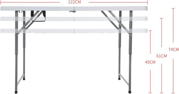 4ft Folding Table Outdoor Tables Picnic Table Barbecue Camping Tables Courtyard Leisure Portable Tables Balcony Table - Image 2