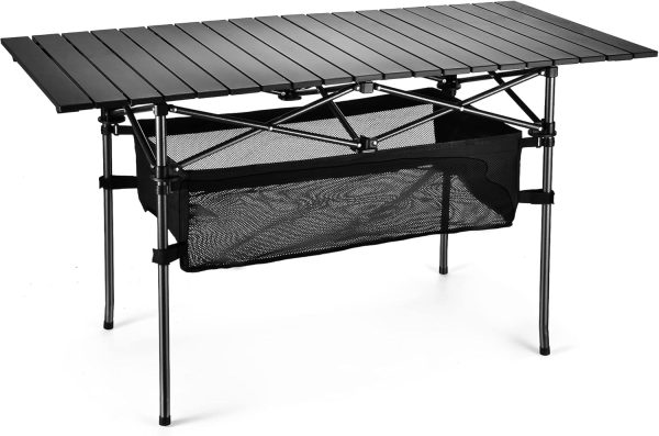 Outdoor Folding Portable Picnic Camping Table, Aluminum Roll-up Table with Easy Carrying Bag for Indoor,Outdoor,Camping, Beach,Backyard, BBQ, Party, Patio, Picnic