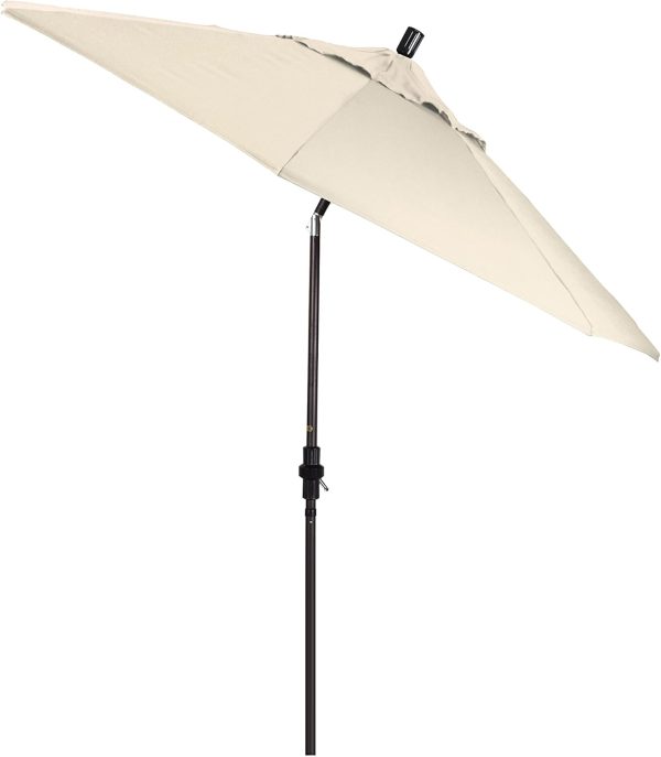 9' Round Aluminum Fiberglass Rib Market Patio Umbrella, Bronze Pole, Antique Beige - Image 2