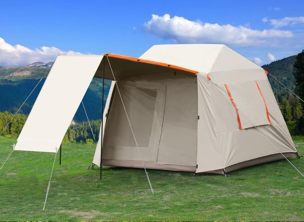 2-4 Person Camping Tent, Instant Cabin Tent for Family with Large Vestibule and Large Mesh Windows, 60s Easy Setup, Double Layer