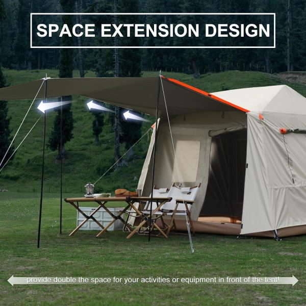 Camping Tent,2-4 Person Instant Cabin Tent, Waterproof Easy Setup Pop Up House Tents for Camping, Family Camp Tent with Large Vestibule & Double Layer - Image 2